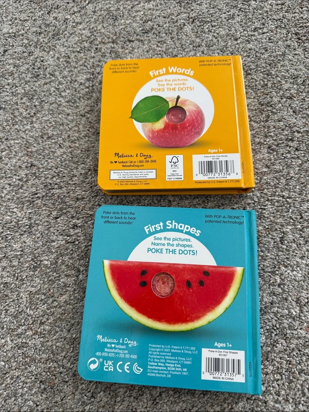 Melissa & Doug Poke-A-Dot! First Shapes & First Words Board Book Bundle